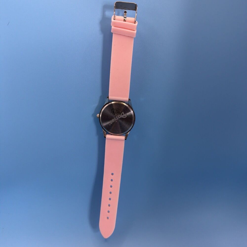 Darice Women's Quartz Watch Silver Tone Cryal Bezel Pink Silicone Band - Picture 4 of 5